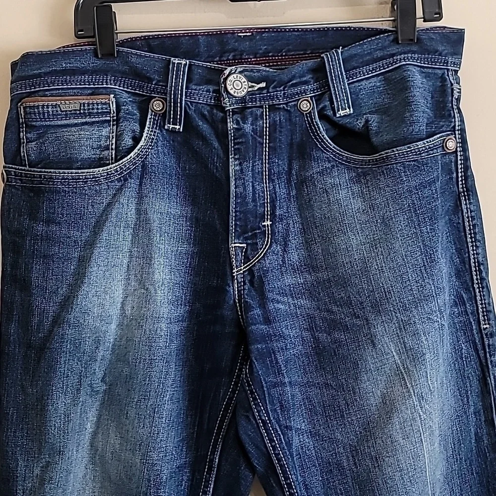 Levi Men Loose Straightleg Blue Denim Jeans Size 32x32